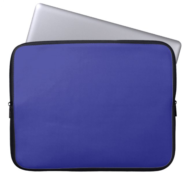 Deep Blue Solid Färg Laptop Fodral (Framsidan)