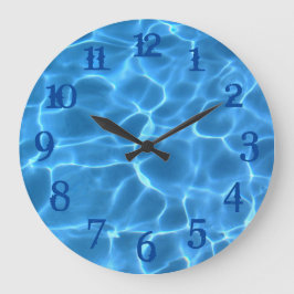 Deep Blue Stänk Numbers Aqua Swimming Bassäng Stor Klocka