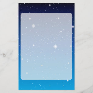 Deep Blue Starry Night Himlar Brevpapper