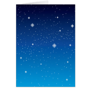 Deep Blue Starry Night Himlar Hälsningskort