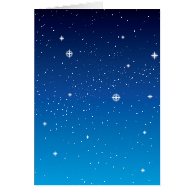 Deep Blue Starry Night Himlar Hälsningskort (Framsidan)