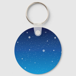 Deep Blue Starry Night Himlar Nyckelring