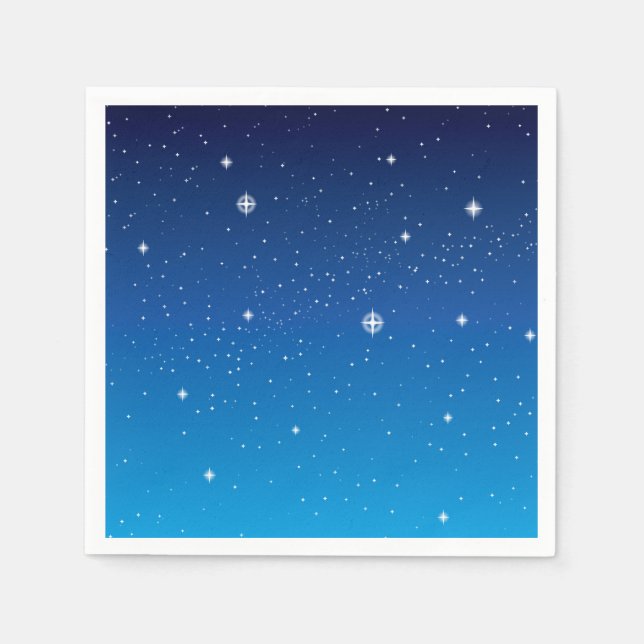 Deep Blue Starry Night Himlar Pappersservett (Framsidan)
