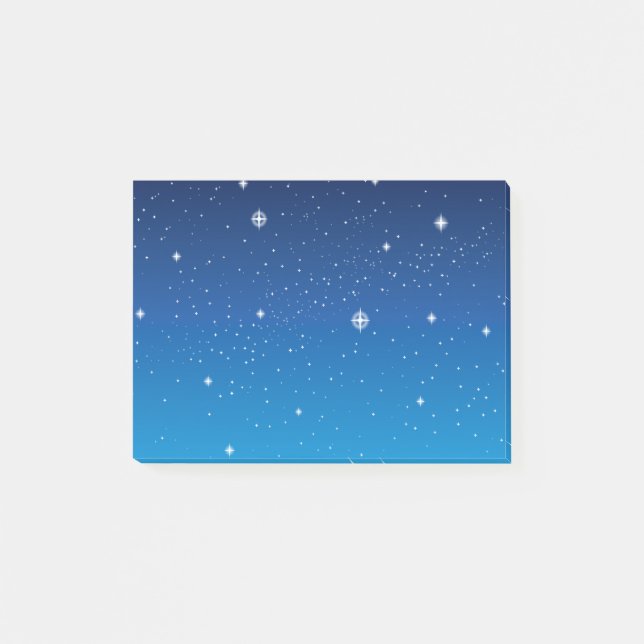 Deep Blue Starry Night Himlar Post-it Block (Framsida)