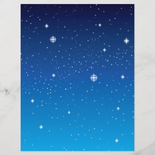 Deep Blue Starry Night Himlar Reklamblad