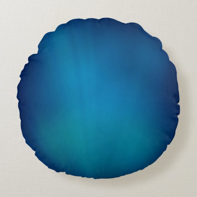 Deep Blue Underwater glöd Rund Kudde (Framsidan)