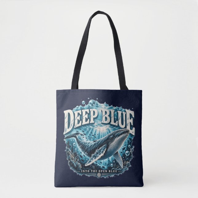 DEEP BLUE Val Tote Bag för Ocean Äventyr Tygkasse (Framsida)