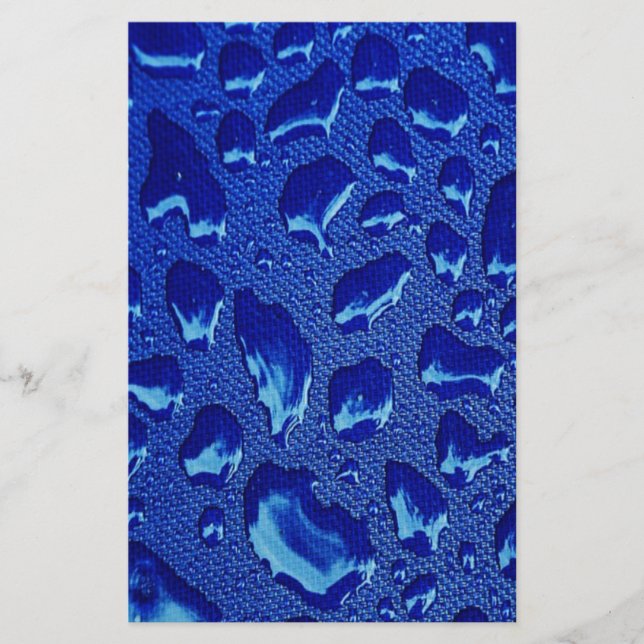 Deep Blue Vatten Droplets Brevpapper (Framsida)