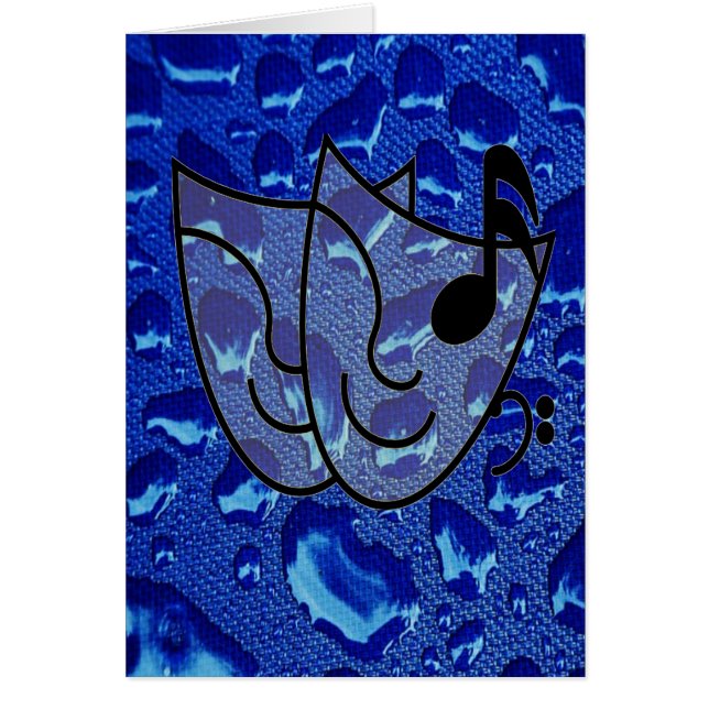 Deep Blue Vatten Droplets Hälsningskort (Framsidan)