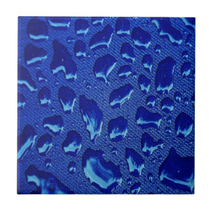 Deep Blue Vatten Droplets Kakelplatta