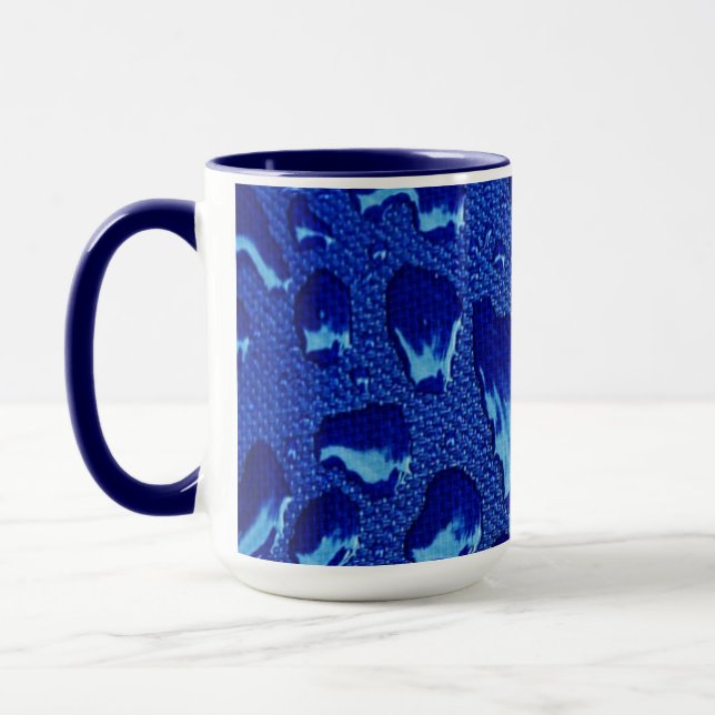 Deep Blue Vatten Droplets Mugg (Vänster)