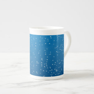 Deep Blue Vatten och Tiny Bubbles Benporslin Mugg