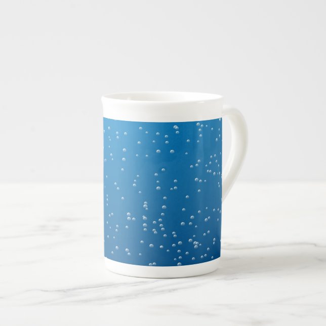 Deep Blue Vatten och Tiny Bubbles Benporslin Mugg (Framsida höger)