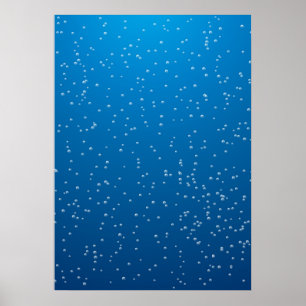 Deep Blue Vatten och Tiny Bubbles Poster