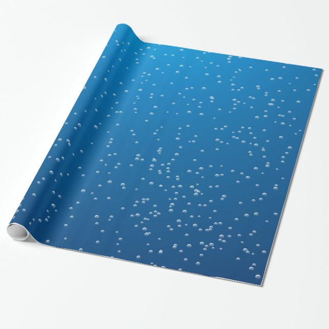 Deep Blue Vatten och TIny Bubbles Presentpapper (Utrullad)