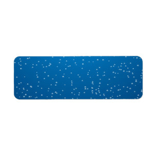 Deep Blue Vatten och Tiny Bubbles Returadress Etikett