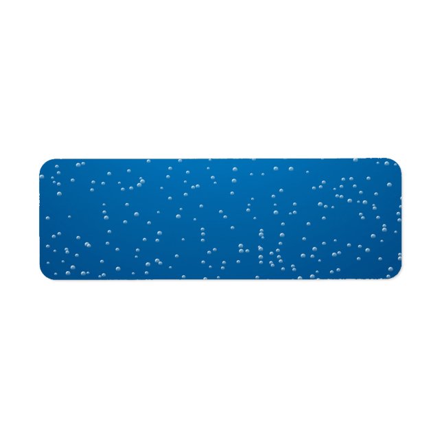 Deep Blue Vatten och Tiny Bubbles Returadress Etikett (Framsidan)