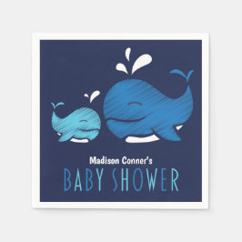 Deep Blue Whale Nautical Baby Shower Napkin Pappersservett