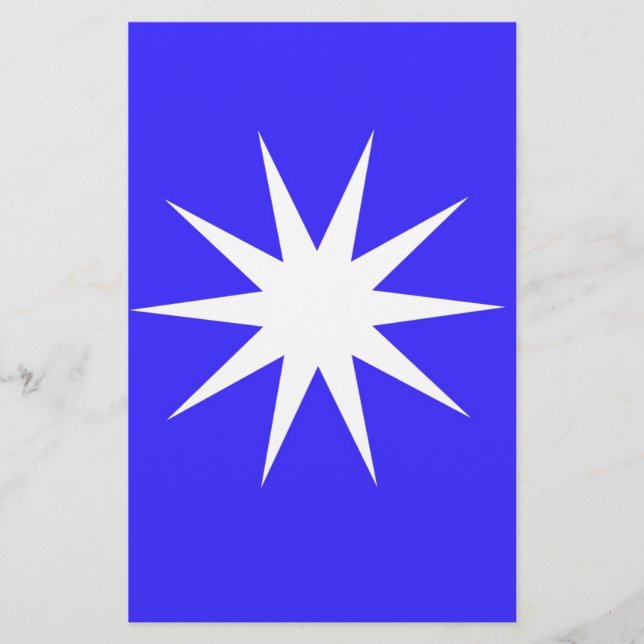 Deep Blue White Star Brevpapper (Framsida)