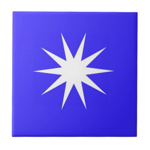 Deep Blue White Star Kakelplatta