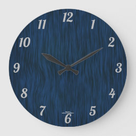 Deep Blue Woodgrain-klocka Stor Klocka