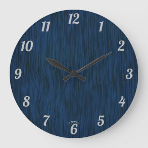Deep Blue Woodgrain-klocka Stor Klocka