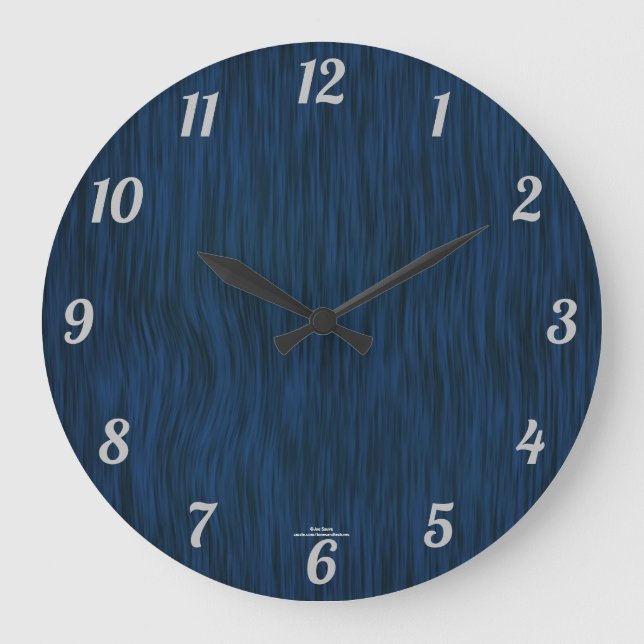 Deep Blue Woodgrain-klocka Stor Klocka (Framsida)