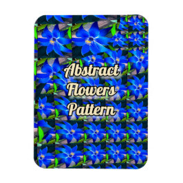 Deep Bluish Flowers Mönster Magnet