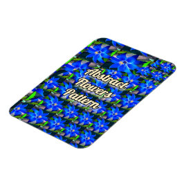 Deep Bluish Flowers Mönster Magnet
