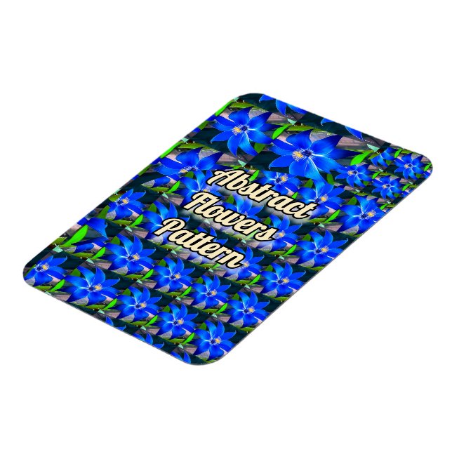 Deep Bluish Flowers Mönster Magnet (Vänstra Sidan)