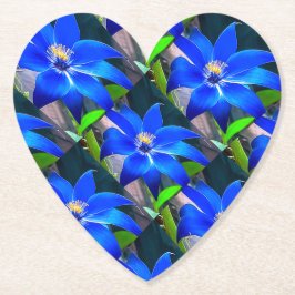 Deep Bluish Flowers Mönster Underlägg Papper