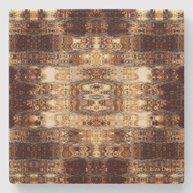 Deep Brown Abstrakt Stone Underlägg (Framsidan)