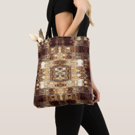 Deep Brown Abstrakt Tote Bag Tygkasse