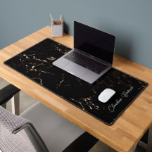 Deep Brown Black Marble Leta Desk Mats & Dynors