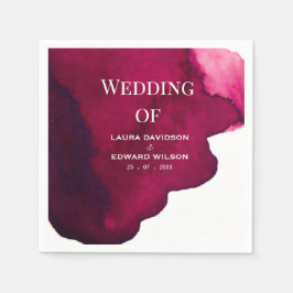 Deep burgundred vattenfärgsfärg abstrakt bläck vin pappersservett