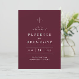 Deep Burgundy Elegant Classic Wedding Program