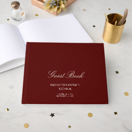 Deep Burgundy Formal Modern Classic Estate Wedding Gästböcker