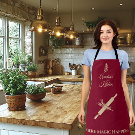 Deep Burgundy med Blek Guld Rolling Pin and Herb