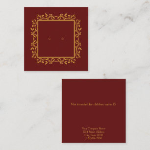 Deep Burgundy Modern Ram Earring Visning Cards Tidsbeställning Kort