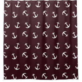Deep Burgundy Nautical Anchor Mönster