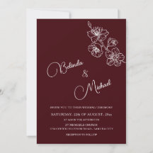 Deep Burgundy White Floral | Photo Wedding