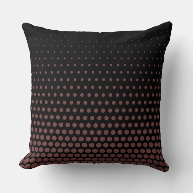 Deep Coffee Polka Dot Modern Black Kudde (Framsida)