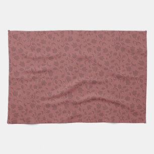 Deep Coral Blommigt Kökshandduk