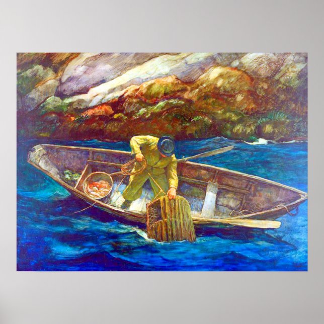 Deep Cove Lobster Man N. C. Wyeth. 1938 Poster (Framsidan)