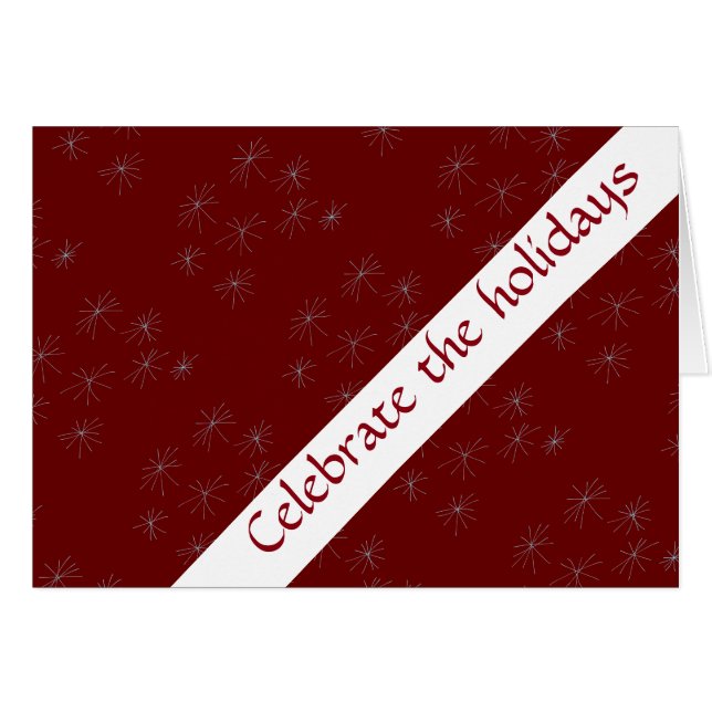 Deep Cranberry Artsy Star Hälsningskort (Framsidan Horizontal)