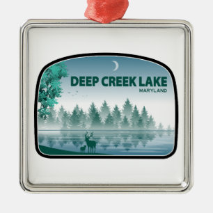 Deep Creek Lake Maryland Hjort Julgransprydnad Metall