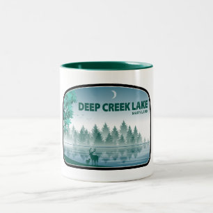 Deep Creek Lake Maryland Hjort Två-Tonad Mugg