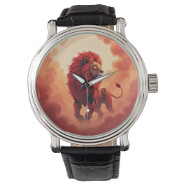 Deep Crimson Glow – The Lion of Burning Destiny.   Armbandsur