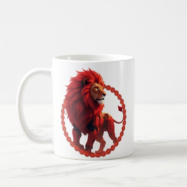 Deep Crimson Glow – The Lion of Burning Destiny.   Kaffemugg (Vänster)