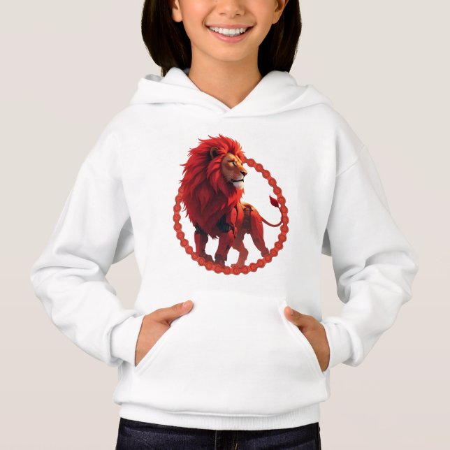 Deep Crimson Glow – The Lion of Burning Destiny.   T Shirt (Framsida)